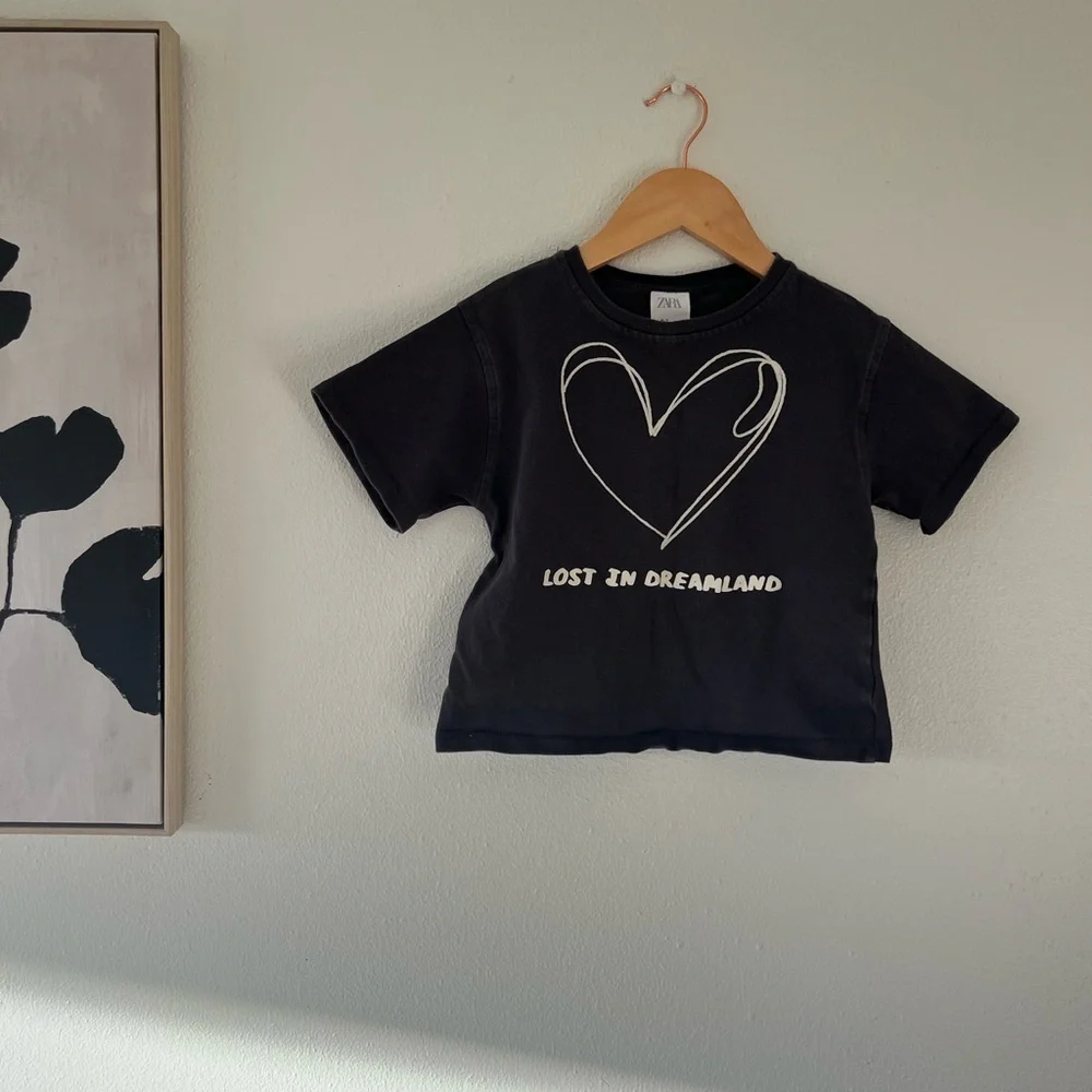 Zara Black Dreamland Heart Kids Tee